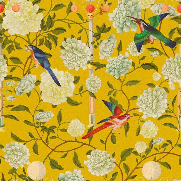 The Garden of Immortality-behang-Tapete-Mind the Gap-Mustard Yellow-300 cm (standaard)-WP20590-Selected Wallpapers