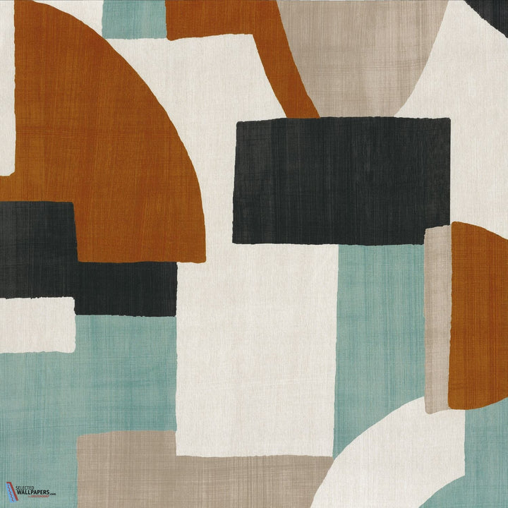 Trompe L'Oeil stof-Fabric-Tapete-Casamance-Celadon/Fauve-Meter (M1)-32820216-Selected Wallpapers
