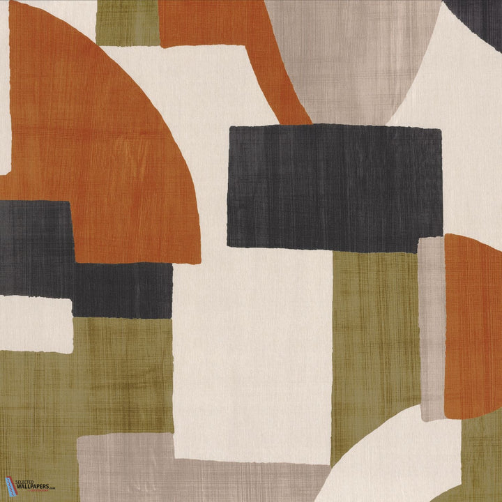 Trompe L'Oeil stof-Fabric-Tapete-Casamance-Kaki/Orange Brulee-Meter (M1)-32820318-Selected Wallpapers