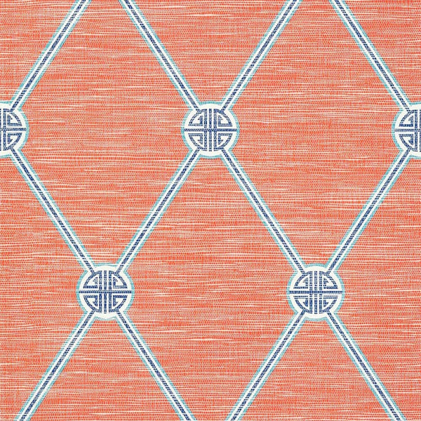 Turnberry Trellis-Behang-Tapete-Thibaut-Coral-Rol-T13353-Selected Wallpapers