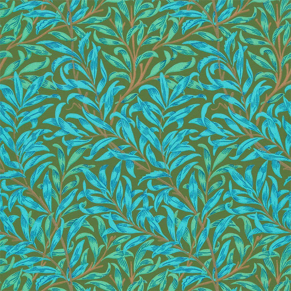 Willow Bough-behang-Tapete-Morris & Co-Olive/Turquoise-Rol-216952-Selected Wallpapers