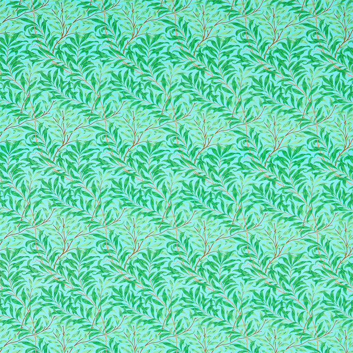 Willow Boughs stof-Fabric-Tapete-Morris & Co-Sky/Leaf Green-Meter (M1)-226842-Selected Wallpapers