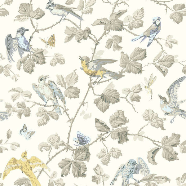 Winter Birds-Behang-Tapete-Cole & Son-Yellow & Stone-Rol-100/2008-Selected Wallpapers