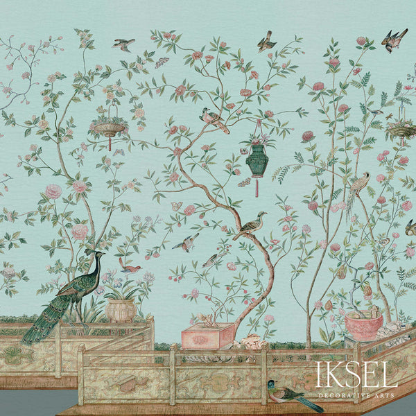 Xanadu Balustrade-behang-Iksel-Celadon-225 cm-SC108_CS28-Selected Wallpapers